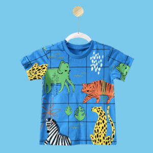 Blusa Animais Xadrez azul