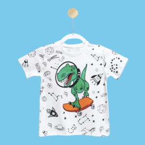 Blusa DinoSkate Espacial - Branca