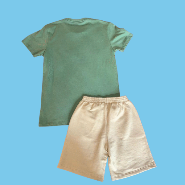 Conjunto Leleco - Blusa Verde Oliva e Bermuda Nude - Imagem 2