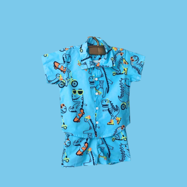 Conjunto Dino Skatista - Azul