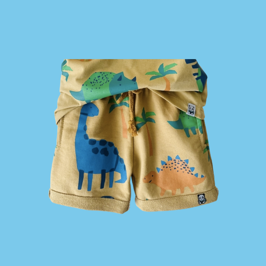 Bermuda Moletom Nude Dinossauros